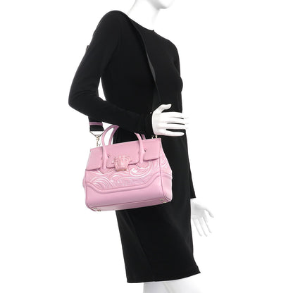 Versace Calfskin Embroidered Medium Baroque Palazzo Empire Bag Pink 3 of 9