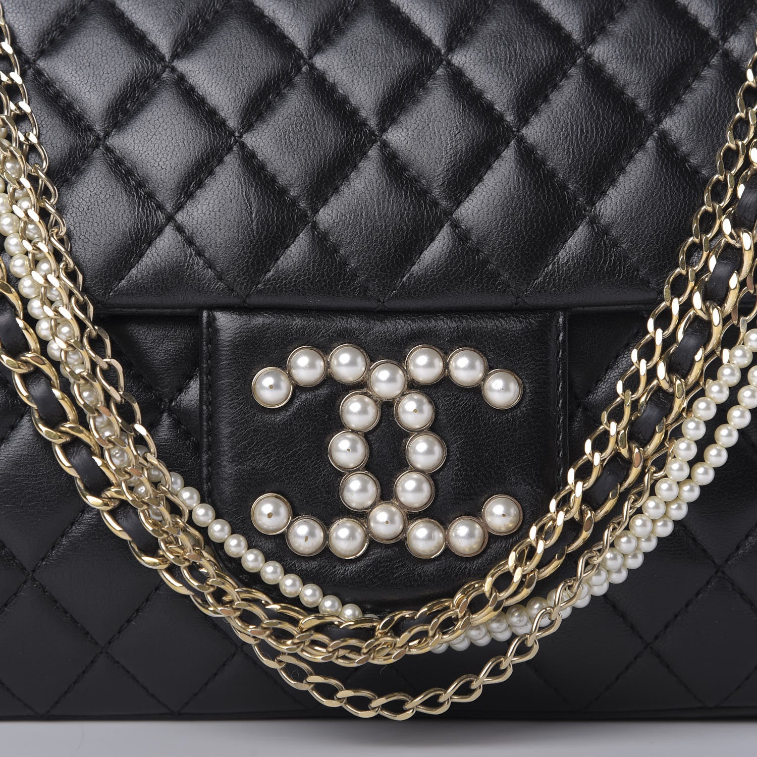 Chanel Lambskin Medium Westminster Pearl Flap Black 11 of 11