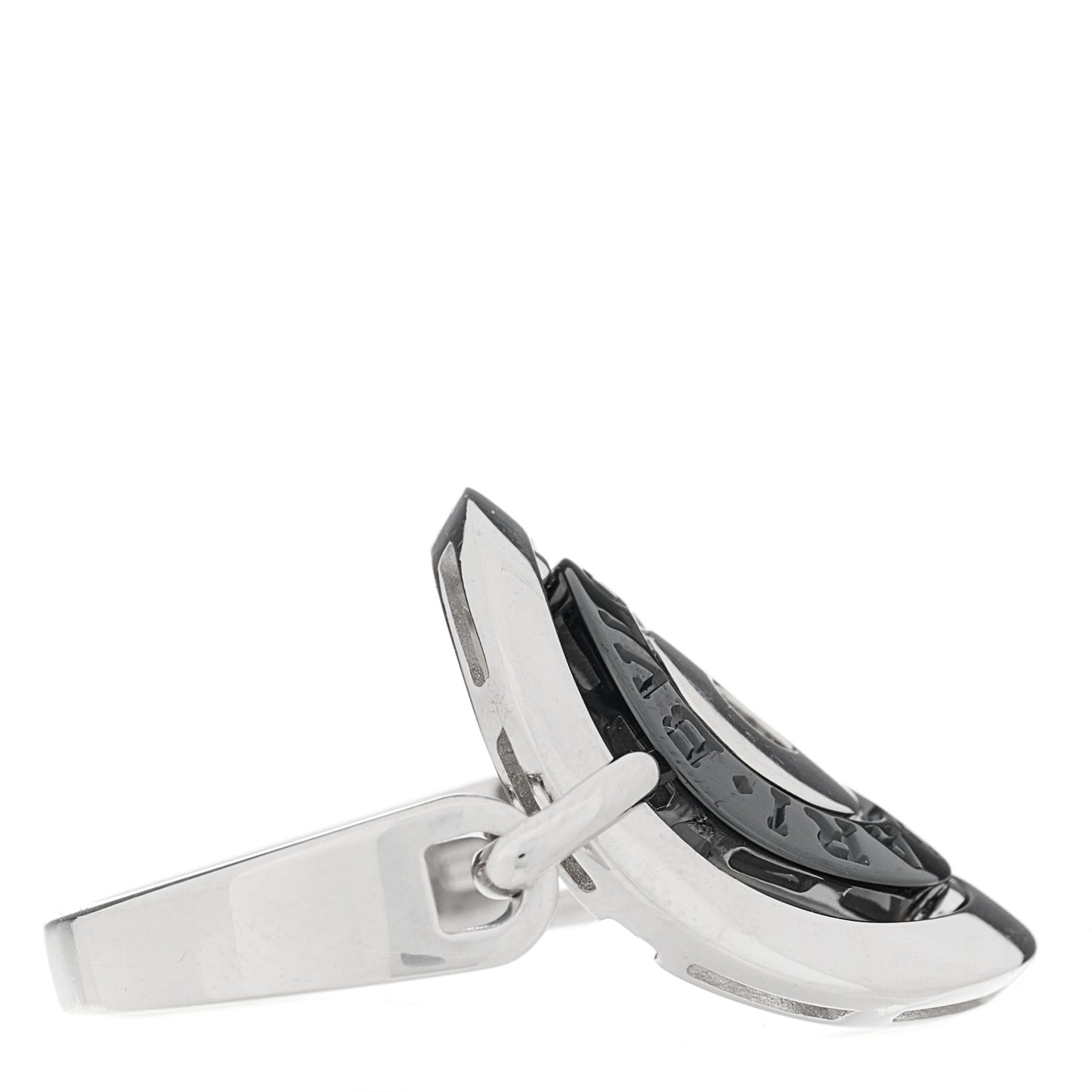 18K White Gold Black Ceramic Astrale Cerchi Ring 56 7.5