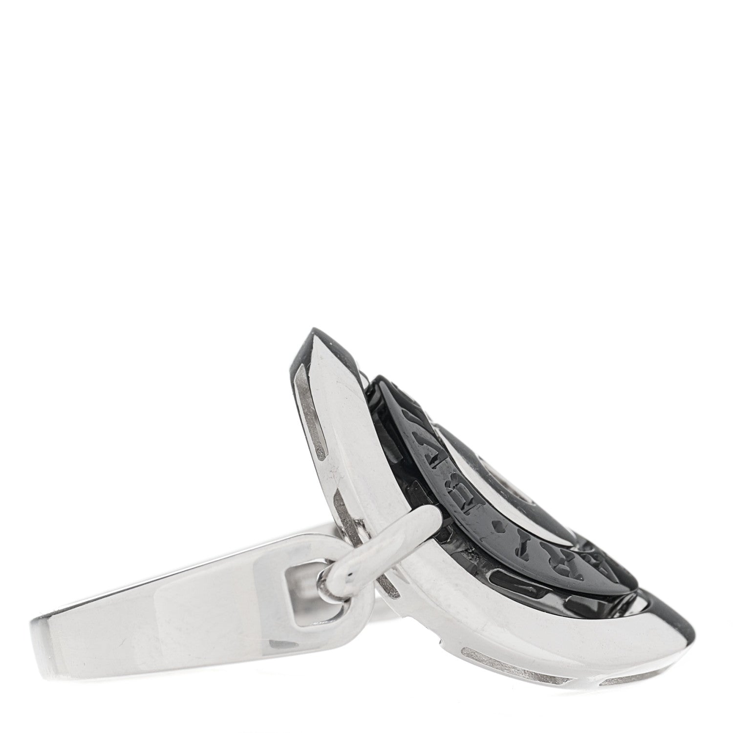Bulgari 18K White Gold Black Ceramic Astrale Cerchi Ring 56 7.5 4 of 6