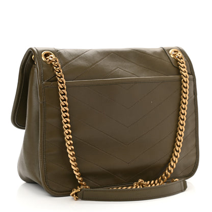 Saint Laurent Lambskin Matelasse Monogram Medium Niki Chain Satchel Seaweed 3 of 10