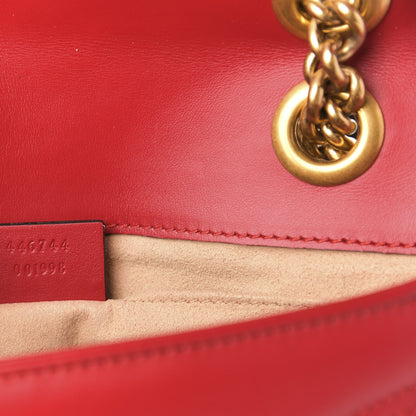 Gucci Calfskin Matelasse Mini GG Marmont Shoulder Bag Hibiscus Red 7 of 12