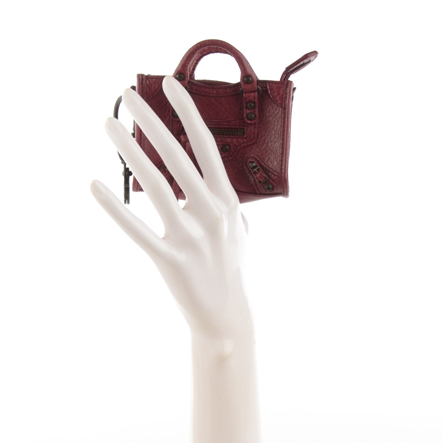 Balenciaga Agneau Mini City Bag Charm Cassis 2 of 8