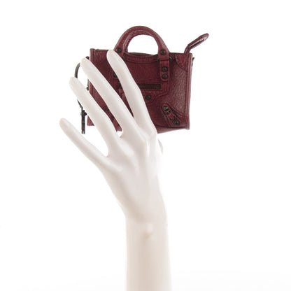 Balenciaga Agneau Mini City Bag Charm Cassis 2 of 8