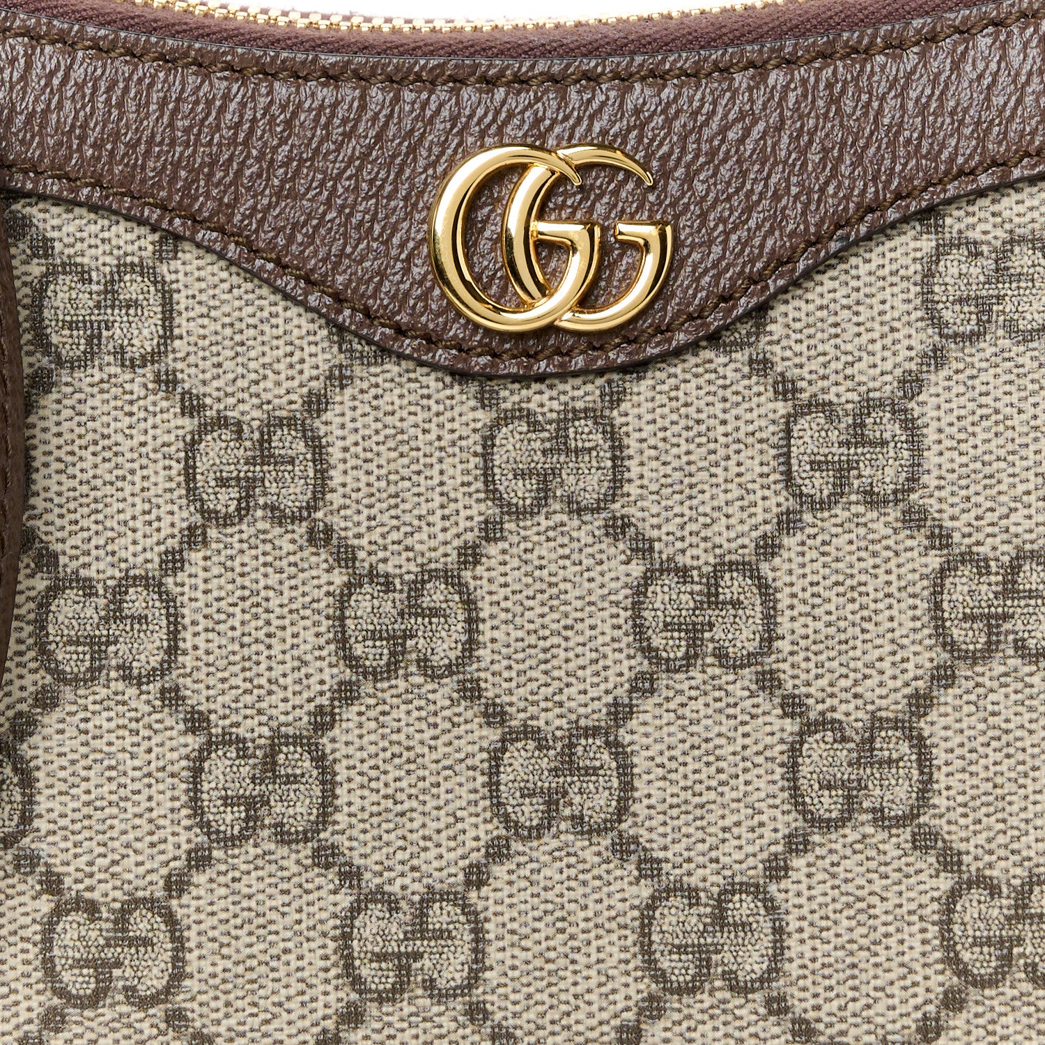 Gucci GG Supreme Monogram Textured Dollar Calfskin Small Ophidia Hobo Beige Ebony New Acero 9 of 12