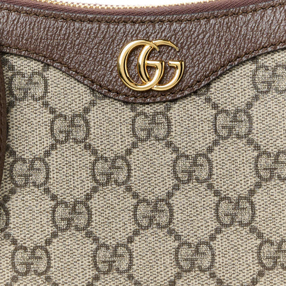 Gucci GG Supreme Monogram Textured Dollar Calfskin Small Ophidia Hobo Beige Ebony New Acero 9 of 12