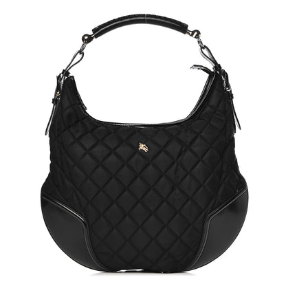 Burberry Nylon Calfskin Quilted Hoxton Hobo Black 1 of 13
