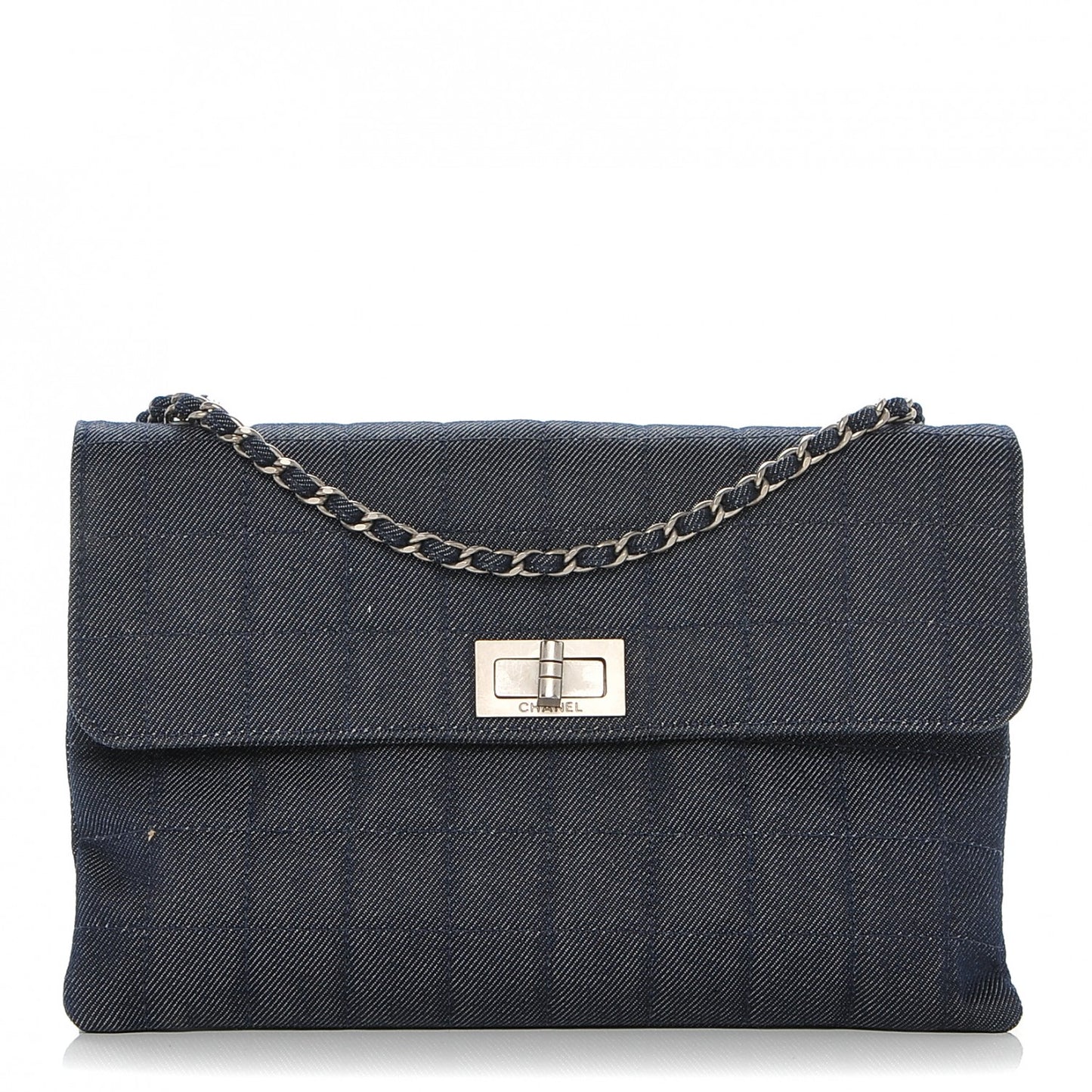 Denim Chocolate Bar Mademoiselle Flap Blue