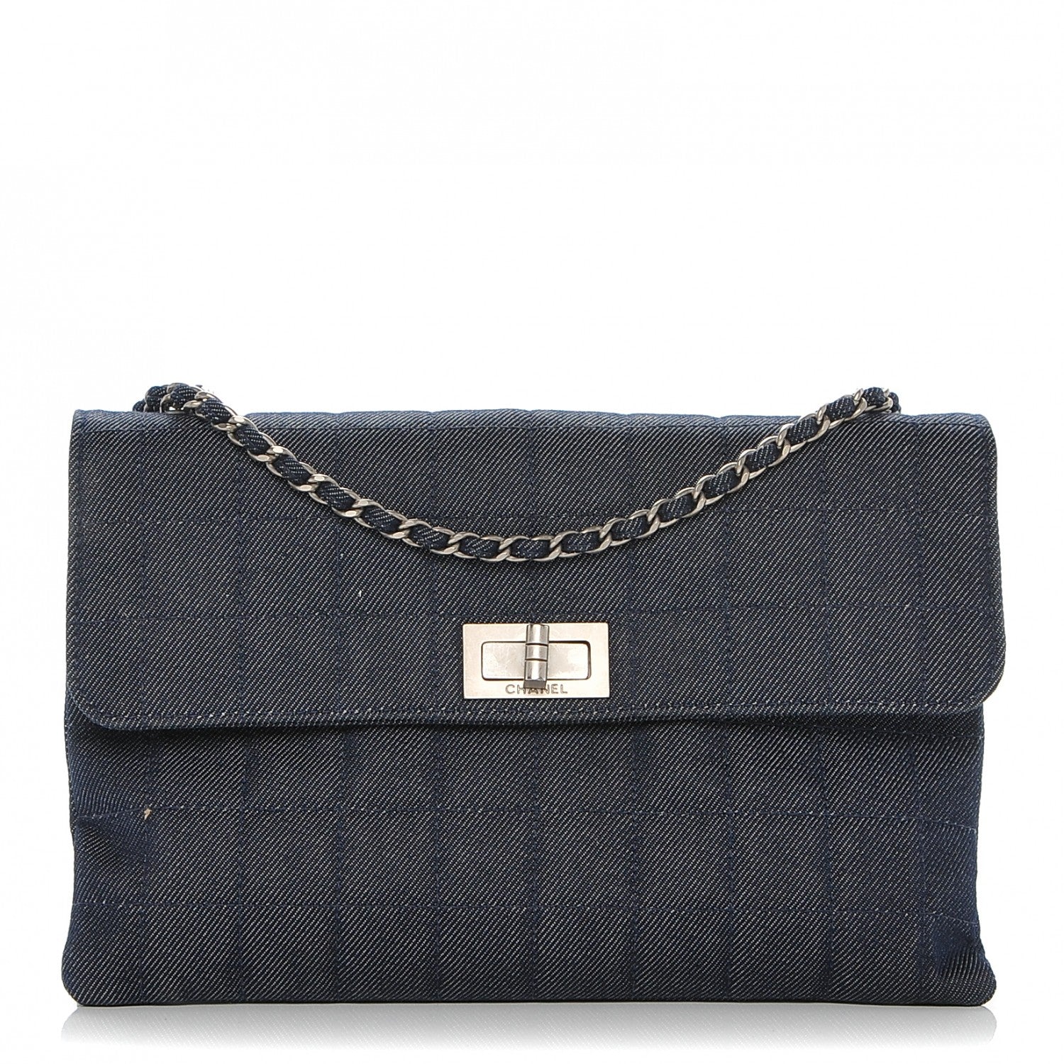 Chanel Denim Chocolate Bar Mademoiselle Flap Blue 1 of 8