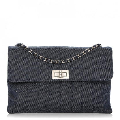 Chanel Denim Chocolate Bar Mademoiselle Flap Blue 1 of 8