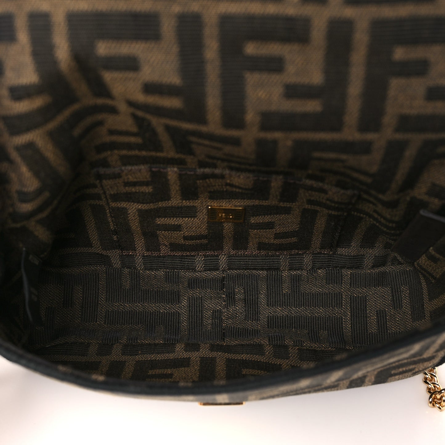 Fabric Jacquard FF 1974 Mini Baguette Tobacco Moro Black