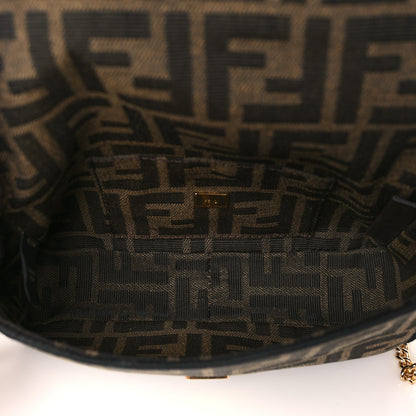 Fendi Fabric Jacquard FF 1974 Mini Baguette Tobacco Moro Black 5 of 11