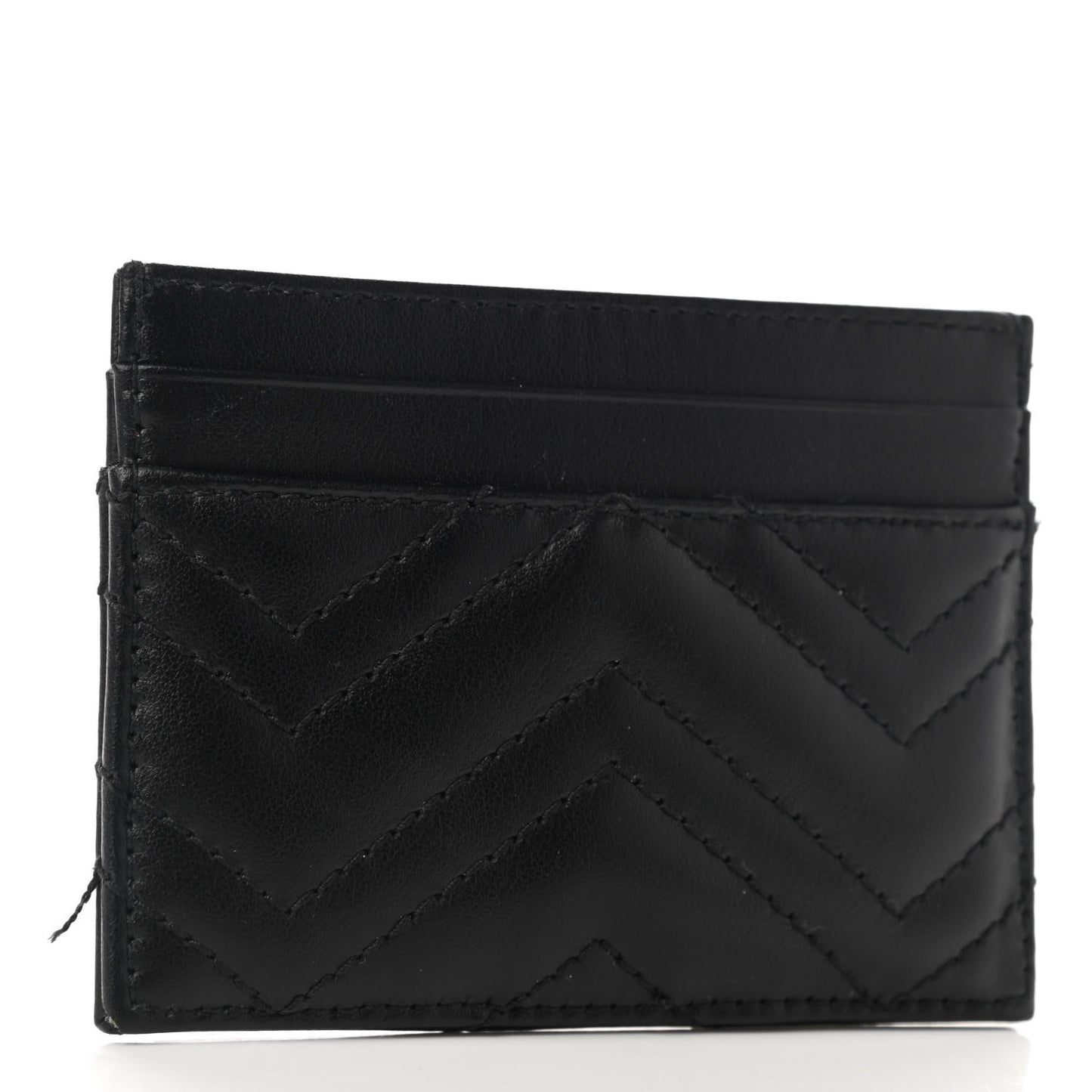 Calfskin Matelasse GG Marmont Card Holder Black