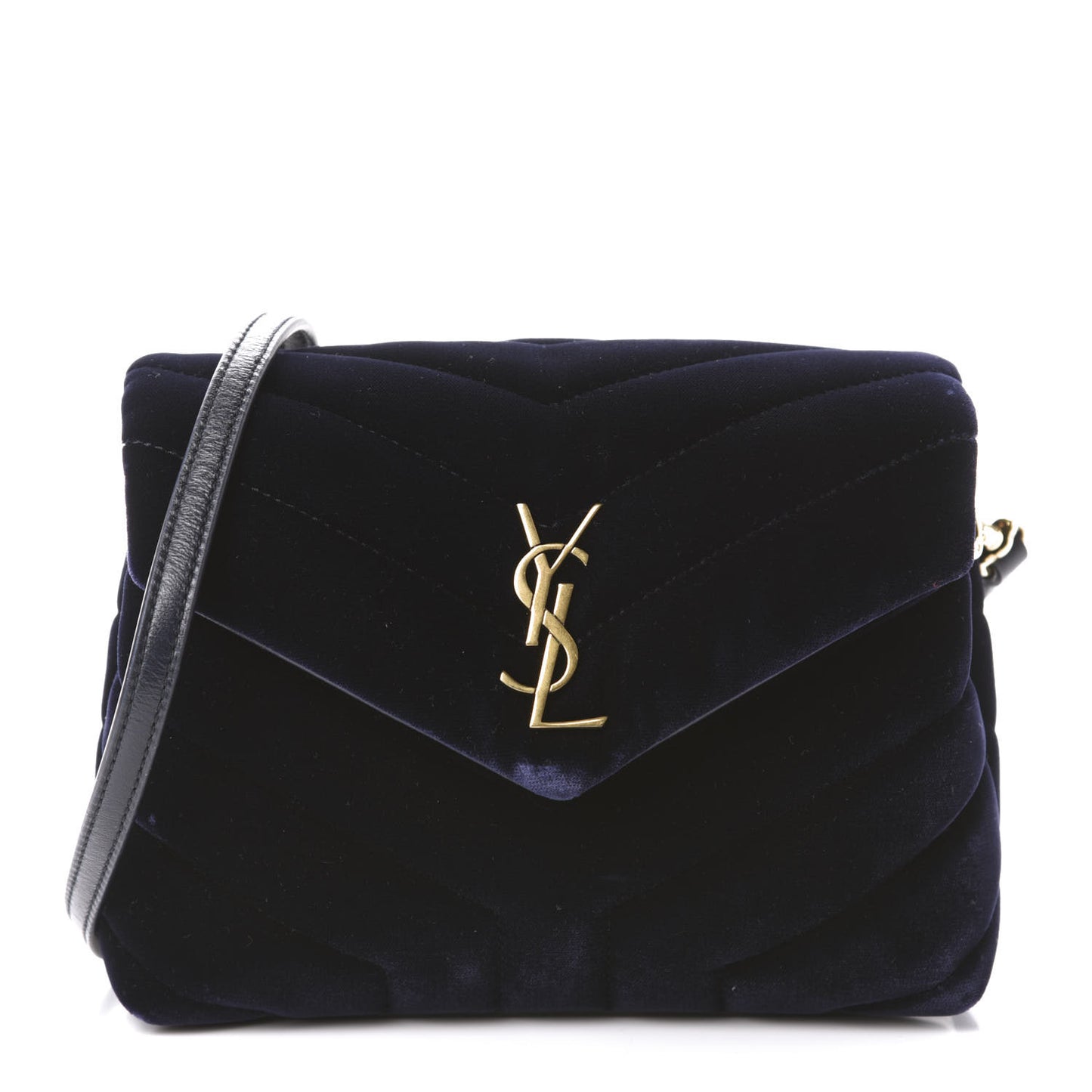 Velvet Y Quilted Monogram Toy Loulou Crossbody Navy
