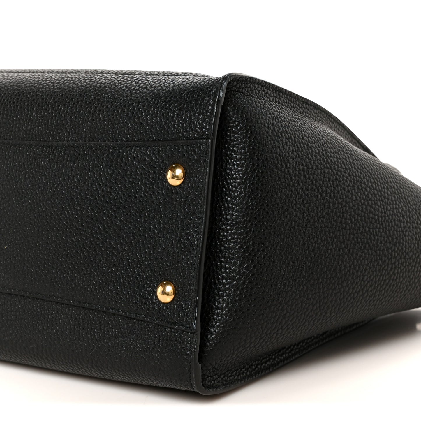 Hammered Calfskin Double Handle Medium Amy Tote Black