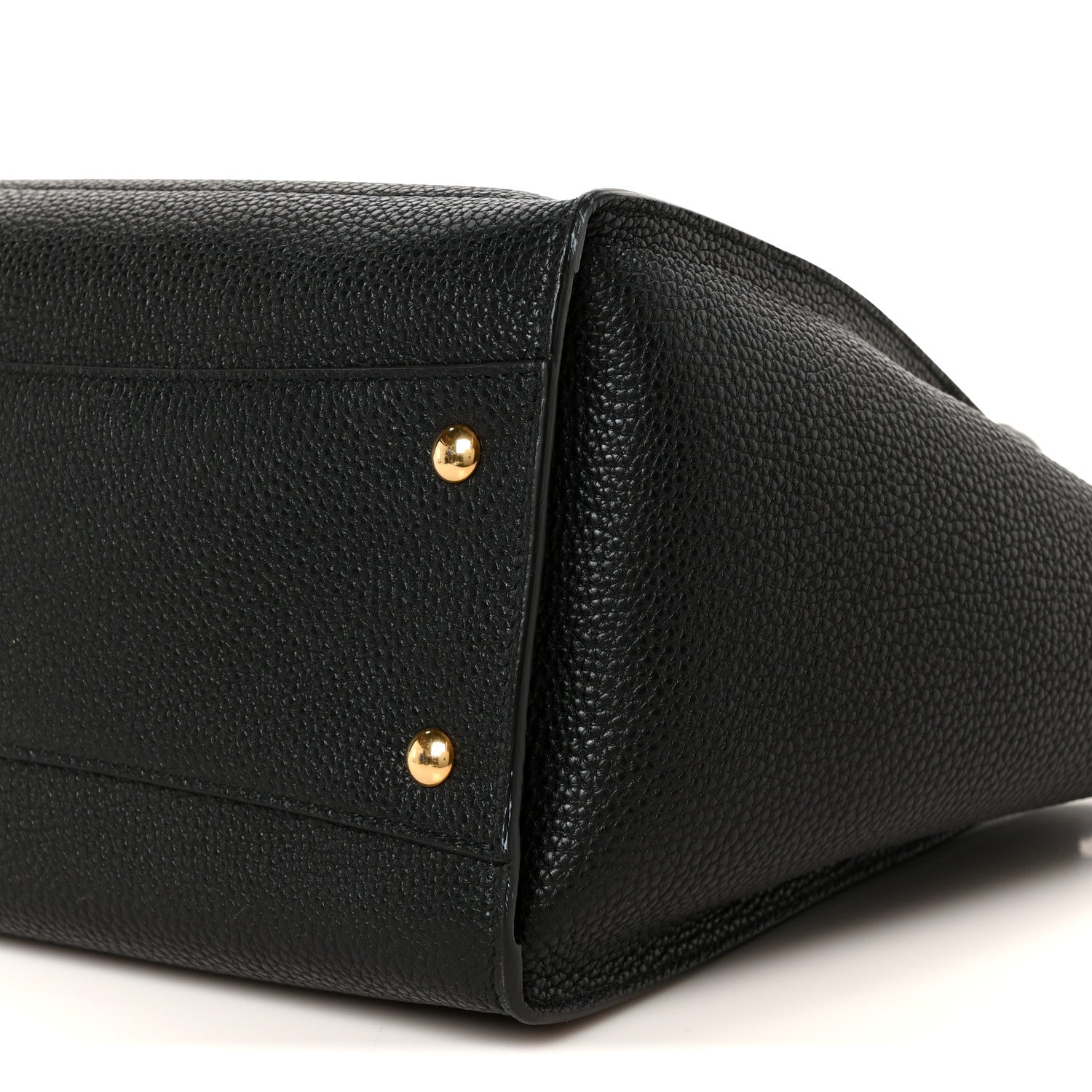 Salvatore Ferragamo Hammered Calfskin Double Handle Medium Amy Tote Black 11 of 11