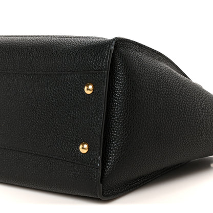 Salvatore Ferragamo Hammered Calfskin Double Handle Medium Amy Tote Black 11 of 11