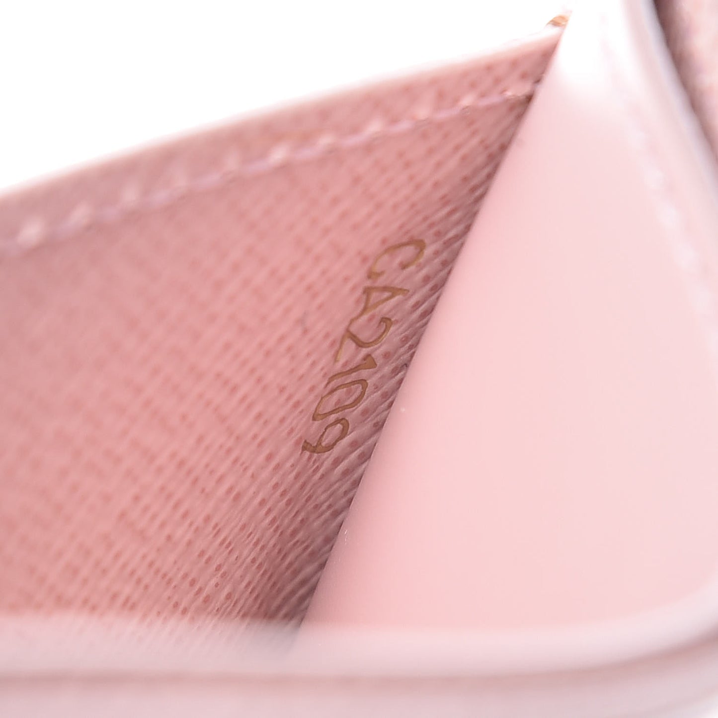 Damier Ebene Studded Card Holder Rose Ballerine