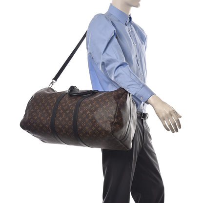 Louis Vuitton Monogram Macassar Keepall Bandouliere 55 2 of 16