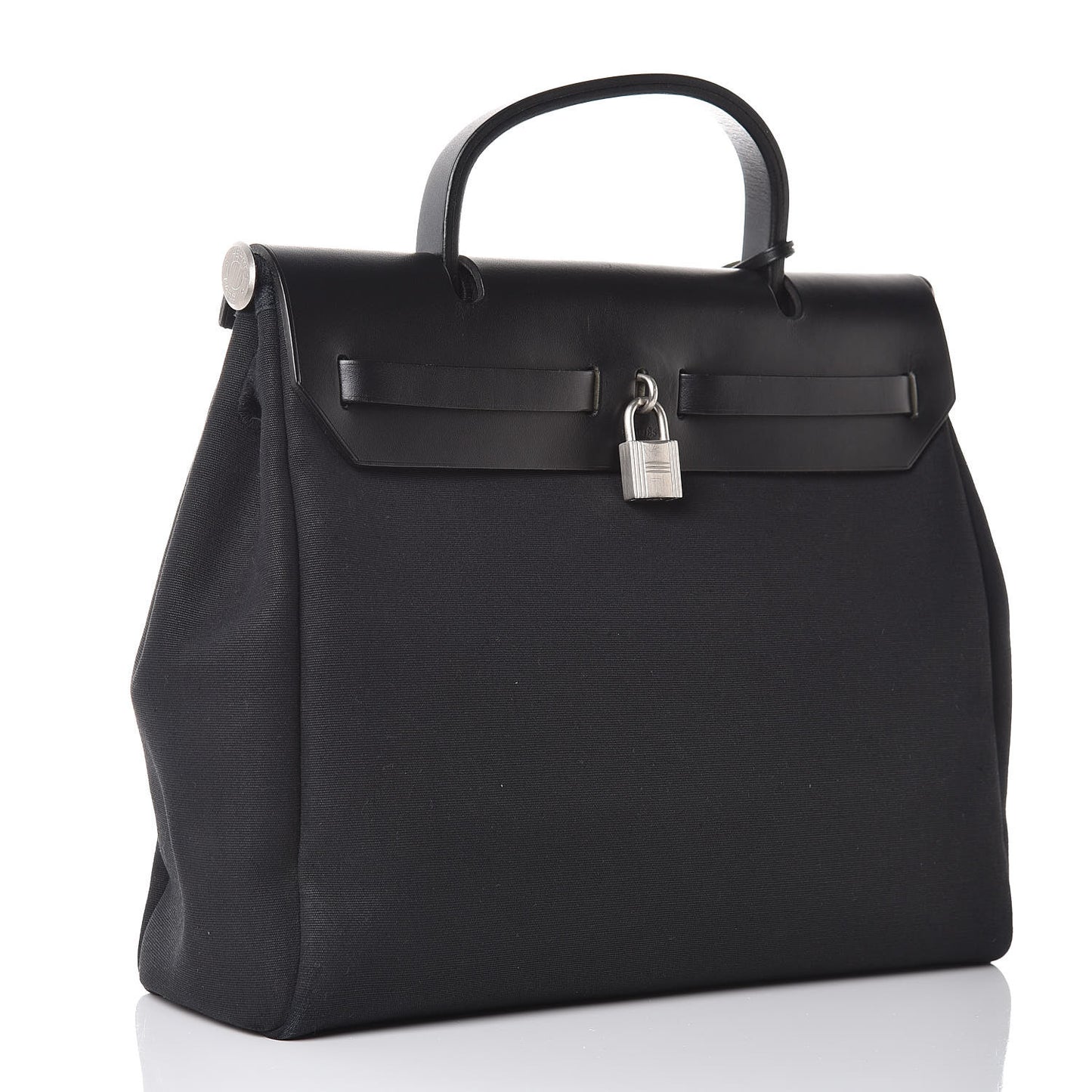 Toile Vache Calfskin Herbag 30 PM Black