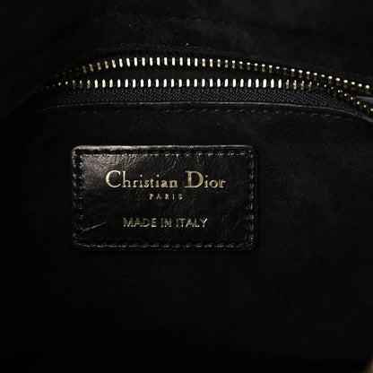 Christian Dior Crinkled Patent Cannage Small Lucky Badges My Lady Dior Black 12 of 15