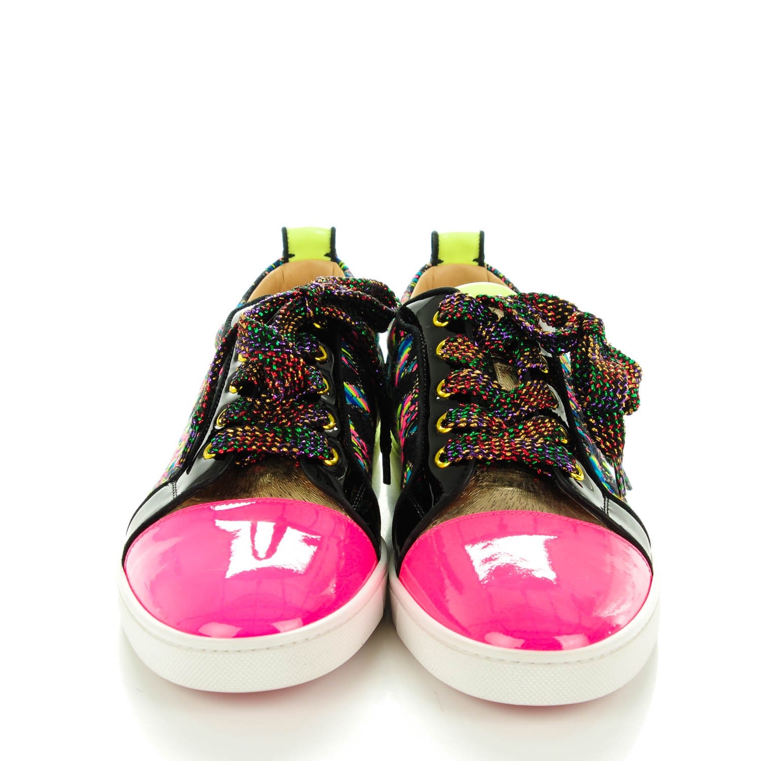 Christian Louboutin Patent Calfskin Lame Gondoliere Flat Sneakers 40.5 Multicolor 2 of 9