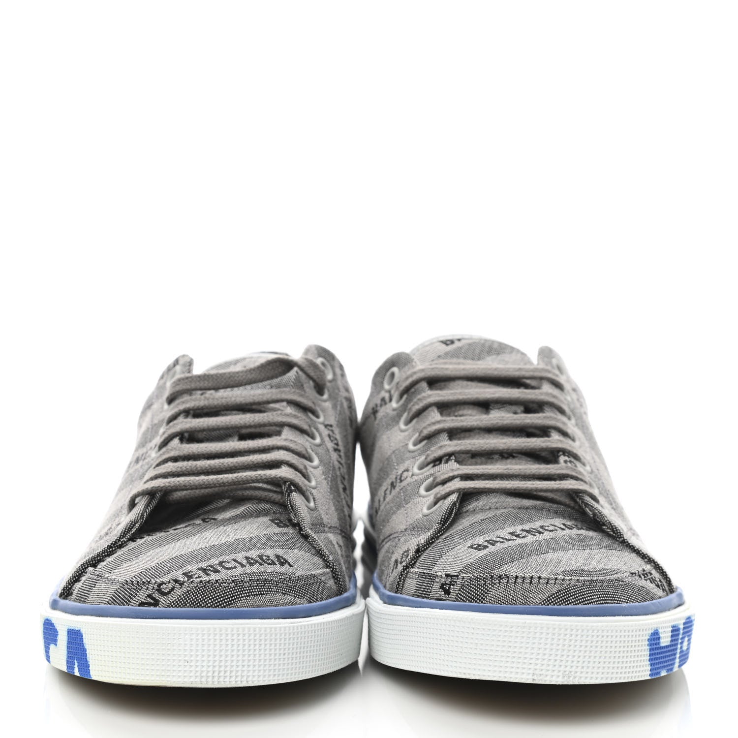 Balenciaga Canvas Jacquard Diagonal Allover Logo Womens Match Graffiti Sneakers 40 Grey 2 of 14