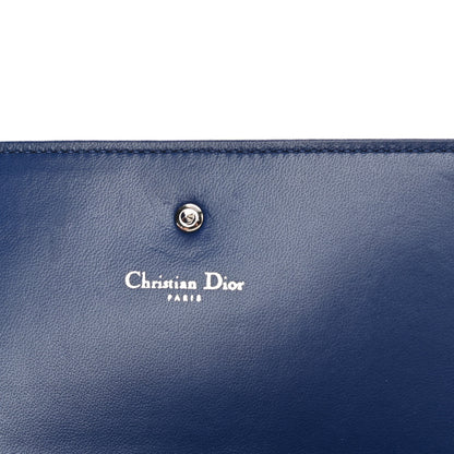 Christian Dior Grained Calfskin Diorama Croisiere Chain Wallet Blue 12 of 14