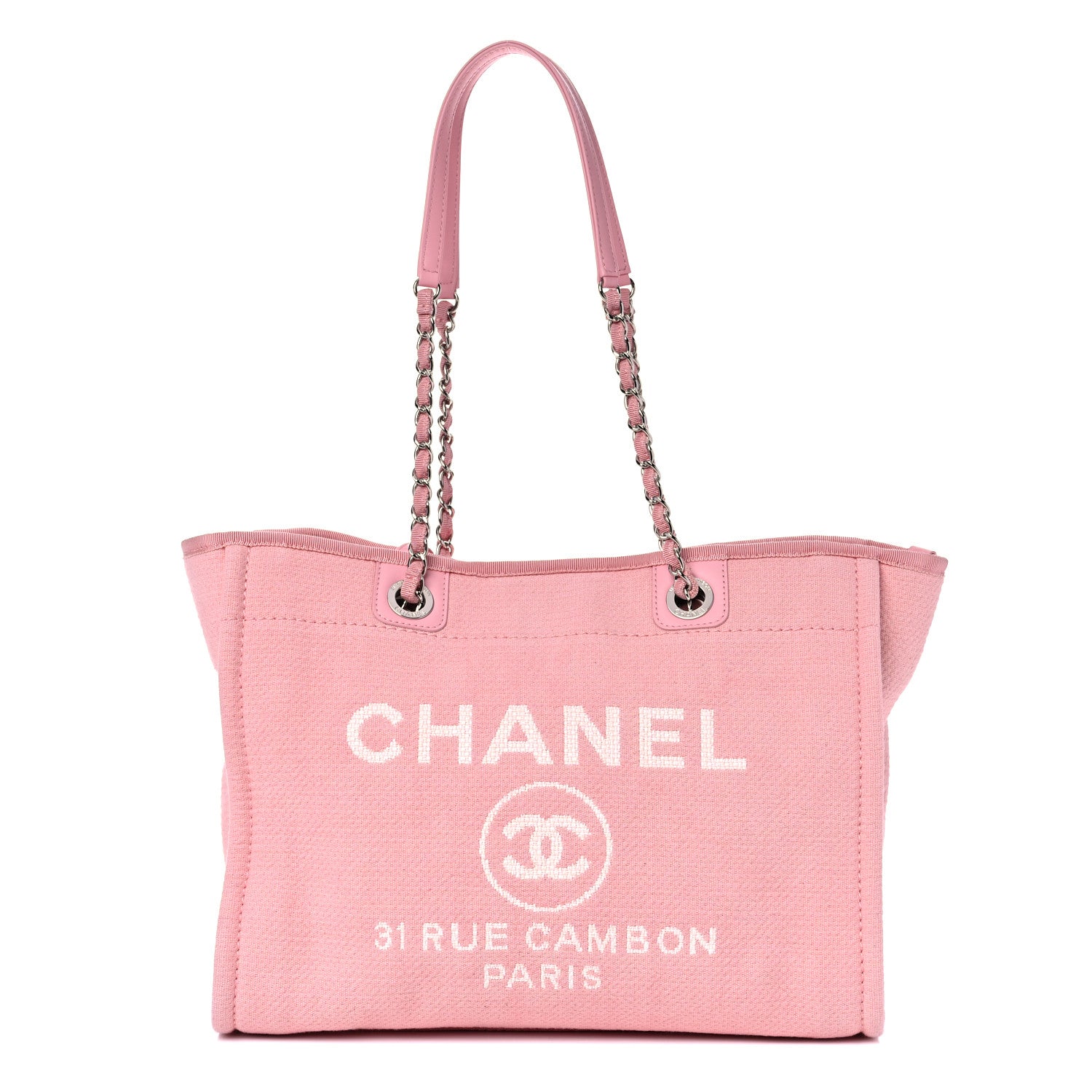 Chanel Mixed Fibers Small Deauville Tote Pink 3 of 13