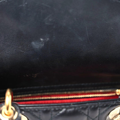 Christian Dior Lambskin Cannage Small Lucky Badges My Lady Dior Black 20 of 22