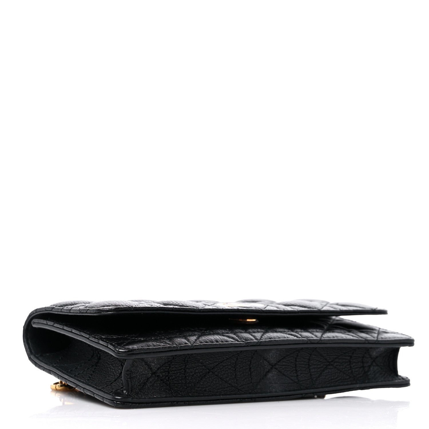 Christian Dior Supple Calfskin Cannage Caro Belt Pouch with Chain Black 4 of 10
