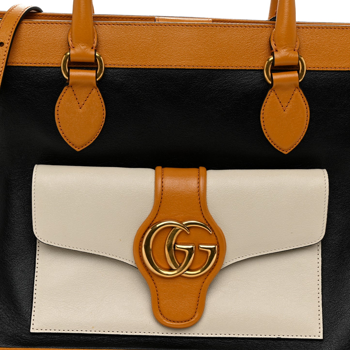 New Sakai Calfskin Lux Tri-Color Medium Dahlia Shoulder Bag Black Mystic White Sun Oil