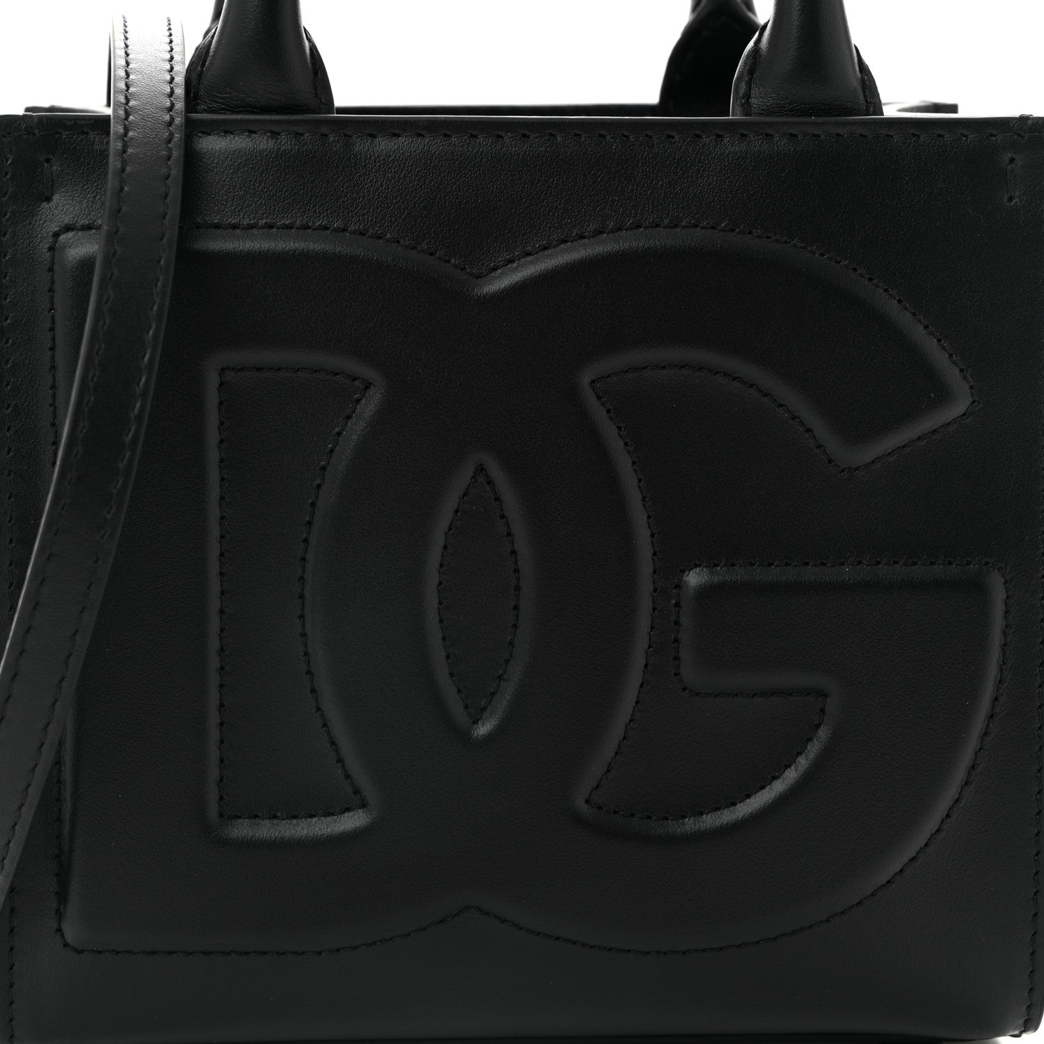 Dolce & Gabbana DOLCE GABBANA Calfskin Small DG Daily Shopper Tote Black 7 of 9