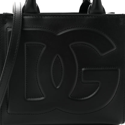 Dolce & Gabbana DOLCE GABBANA Calfskin Small DG Daily Shopper Tote Black 7 of 9