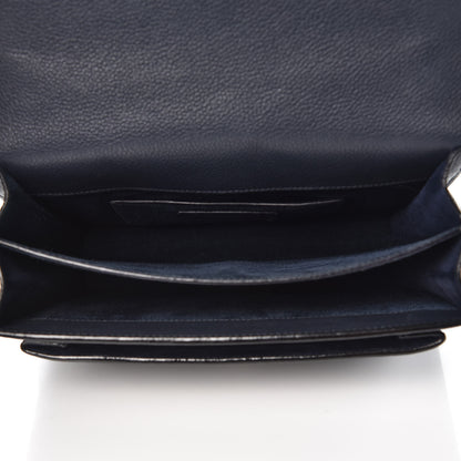 Saint Laurent Grained Calfskin Medium Monogram Sunset Navy Blue 5 of 10