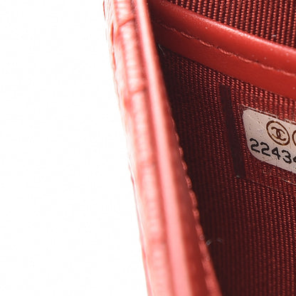 Chanel Caviar Chevron Quilted Large Flap Wallet Dark Red 7 of 9