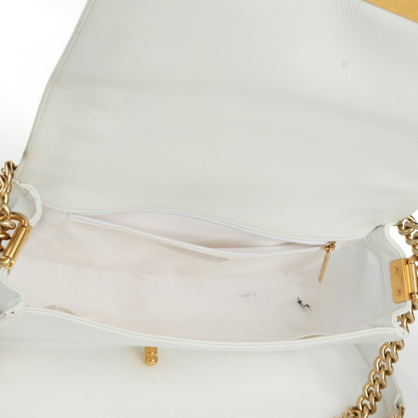 Sheepskin Braided New Medium Boy Reverso Flap White