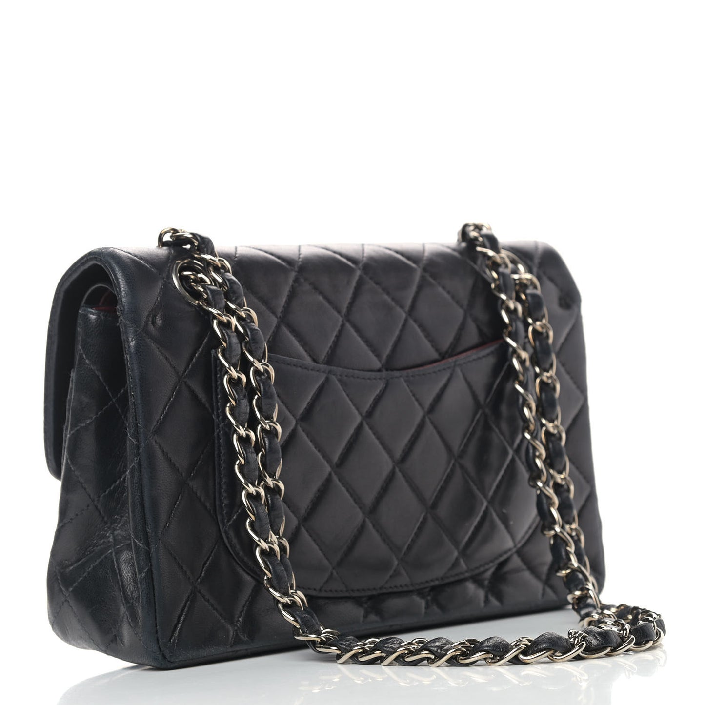 Lambskin Quilted Small Double Flap Black