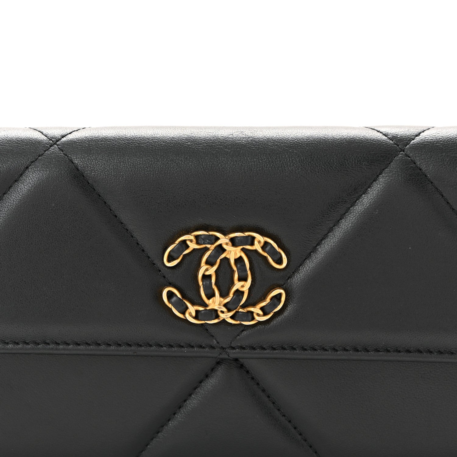 Chanel Lambskin Quilted Chanel 19 Flap Wallet Black 9 of 12
