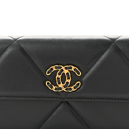 Chanel Lambskin Quilted Chanel 19 Flap Wallet Black 9 of 12