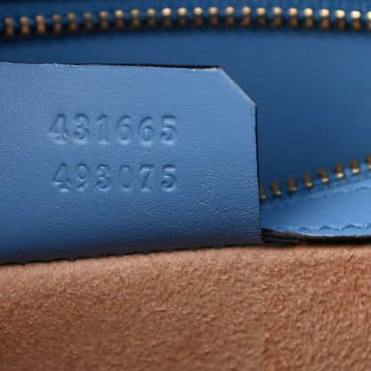 Gucci Calfskin Embroidered Medium Sylvie Top Handle Bag Clear Sky Blue 7 of 10