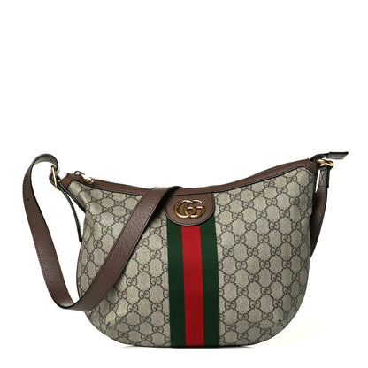 Gucci GG Supreme Monogram Web Small Ophidia Half Moon Hobo Brown 1 of 6