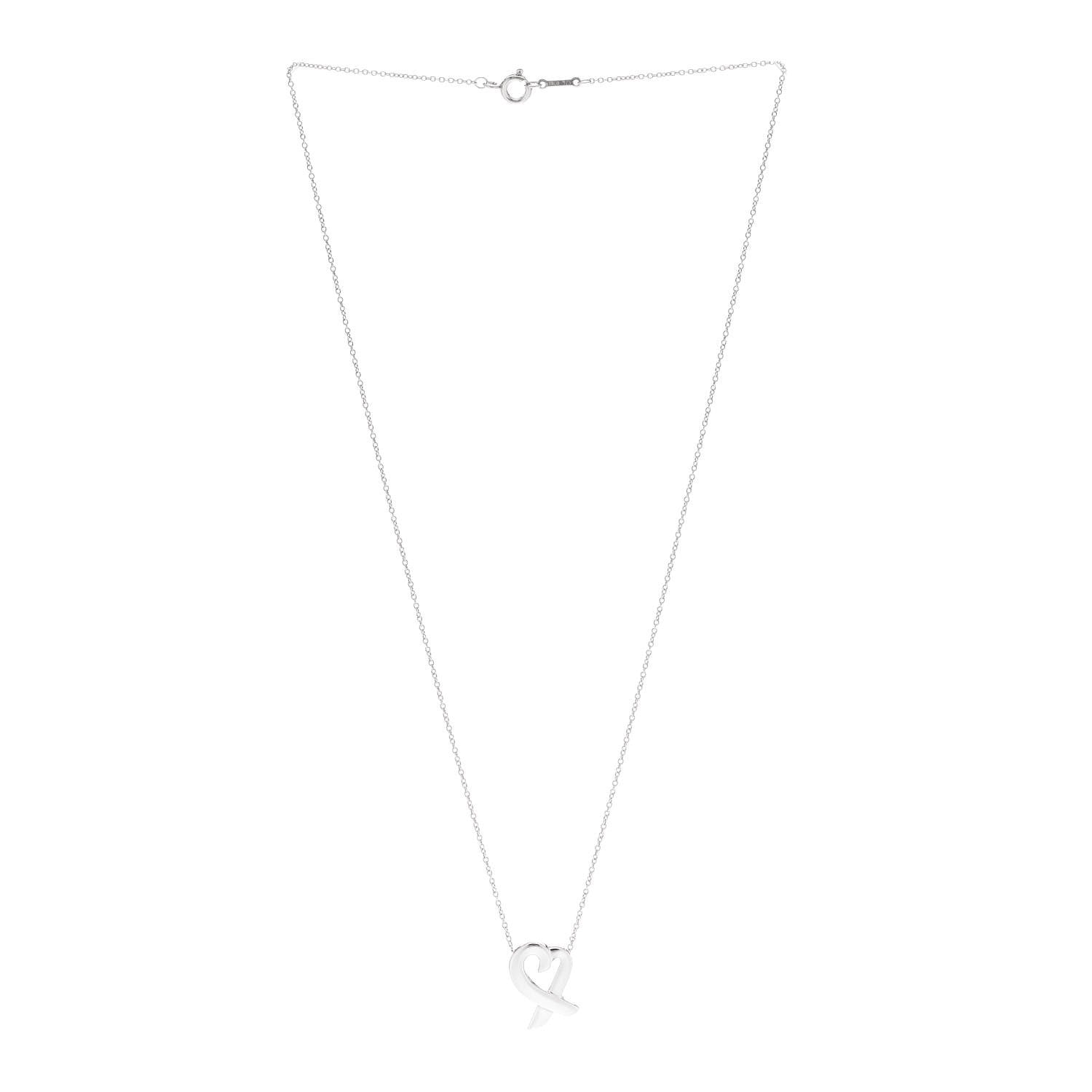 Tiffany Sterling Silver Small Paloma Picasso Loving Heart Pendant Necklace 3 of 6
