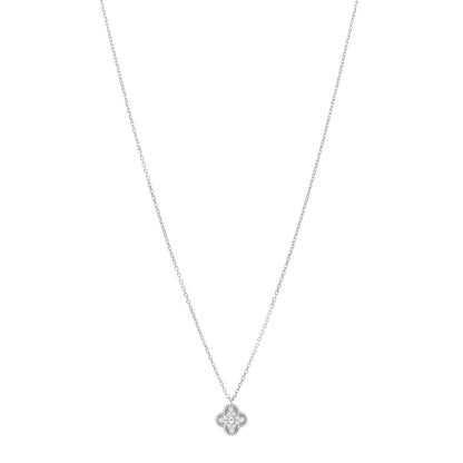 Van Cleef & Arpels VAN CLEEF & ARPELS 18K White Gold Diamond Sweet Alhambra Pendant Necklace 1 of 6