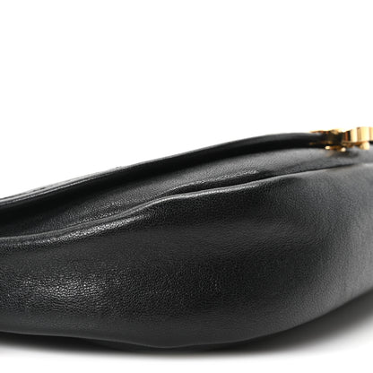Celine Shiny Lambskin Soft Triomphe Little Half Moon Bag Black 8 of 9