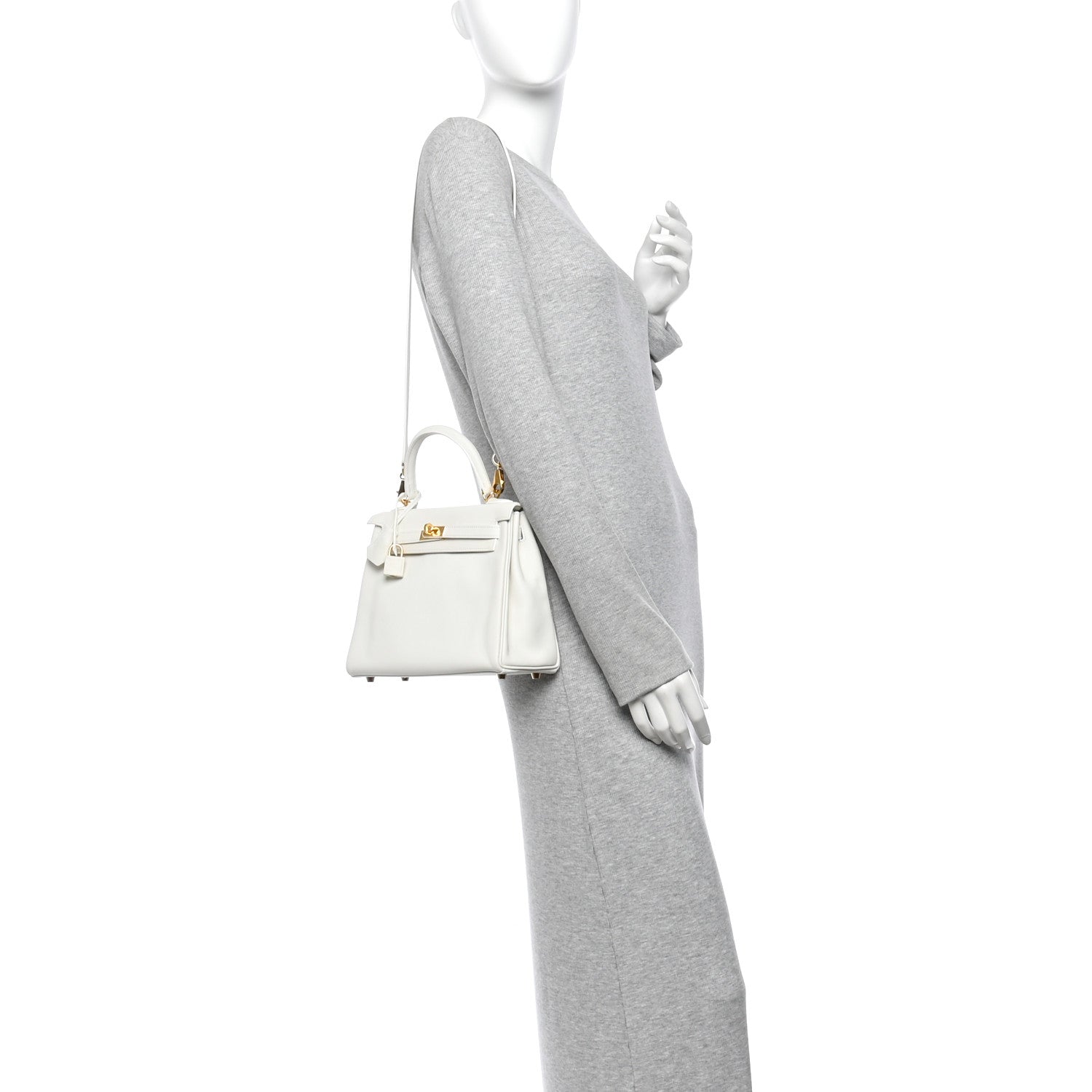 Hermes Swift Kelly Retourne 25 White 2 of 10