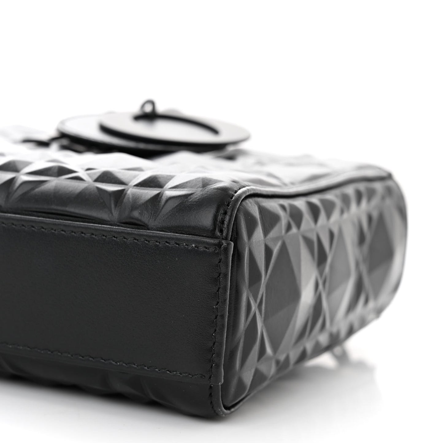 Calfskin Cannage Diamond Medium Lady D-Joy Black