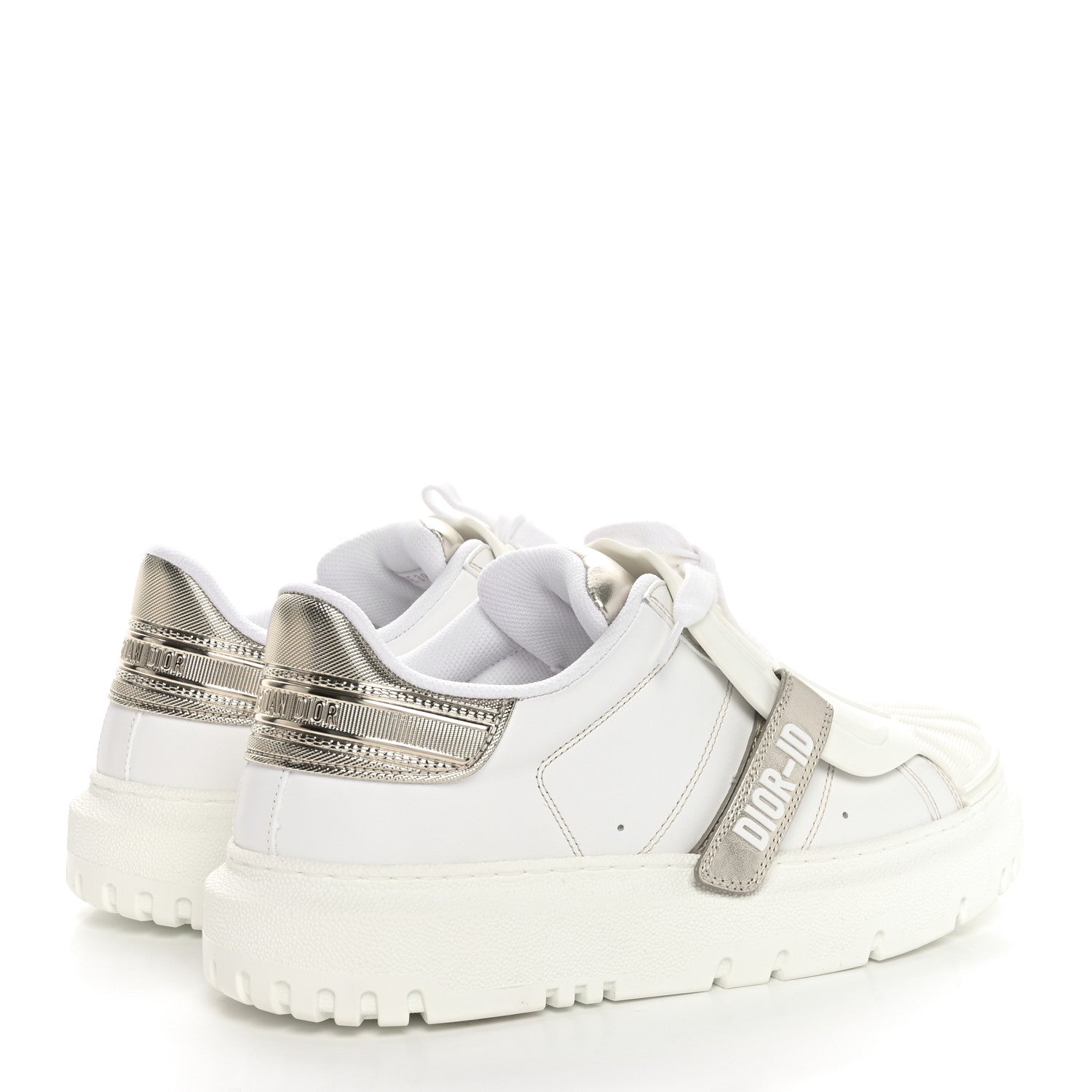 Christian Dior Laminated Calfskin Bi-Color Dior-ID Platform Sneakers 39.5 White Gold 4 of 8