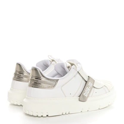 Christian Dior Laminated Calfskin Bi-Color Dior-ID Platform Sneakers 39.5 White Gold 4 of 8