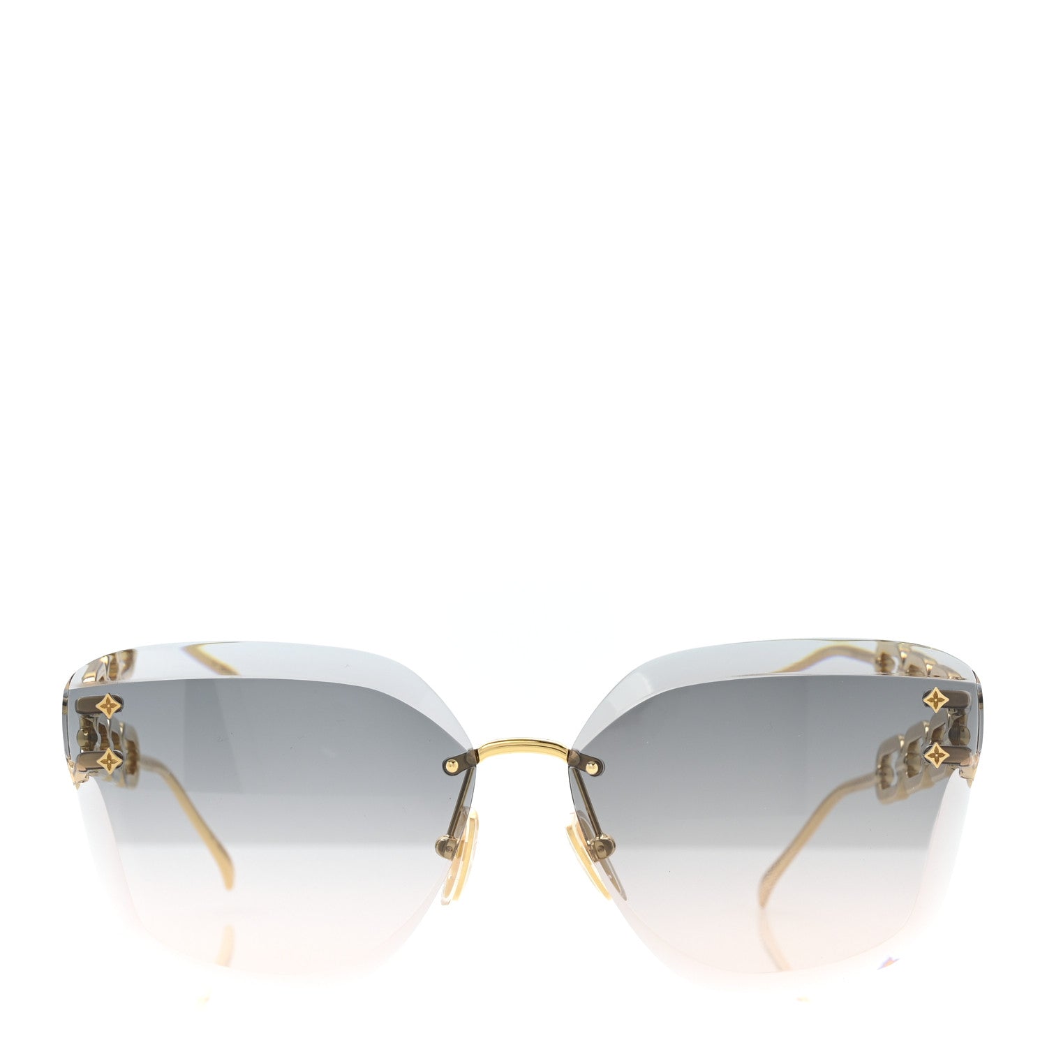 Louis Vuitton Metal Rimless LV Jewel Cat Eye Sunglasses Z1626U Gradient Blue 2 of 9